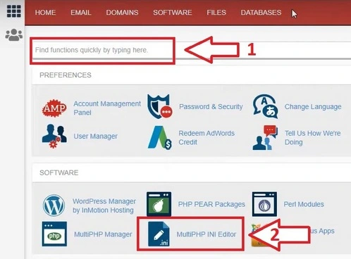 How to find cPanel MultiPHP INI Editor